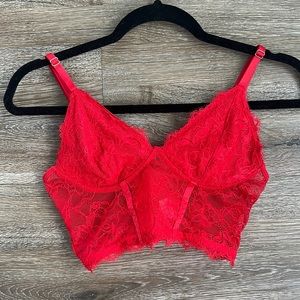 Red Lace Corset Top